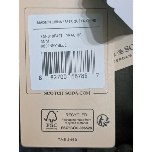 Scotch & Soda Quilted Jacket Water Repellent Inky Blue Green Varsity Style Med. - Picture 5 of 13